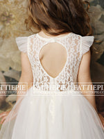 ivory lace tulle flower girl dress